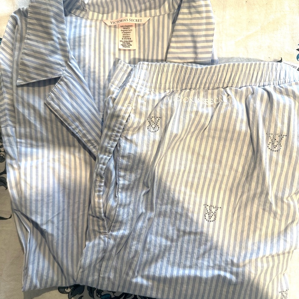 Victoria's Secret Heritage Cotton Striped Pajamas Set